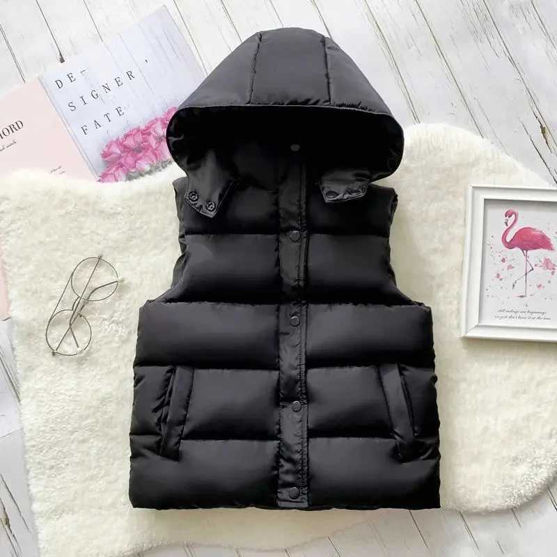 Down Coat 1-12Y warm sleeved childrens jacket thick hooded vest boys and girls waist jacket insulated vest H241010