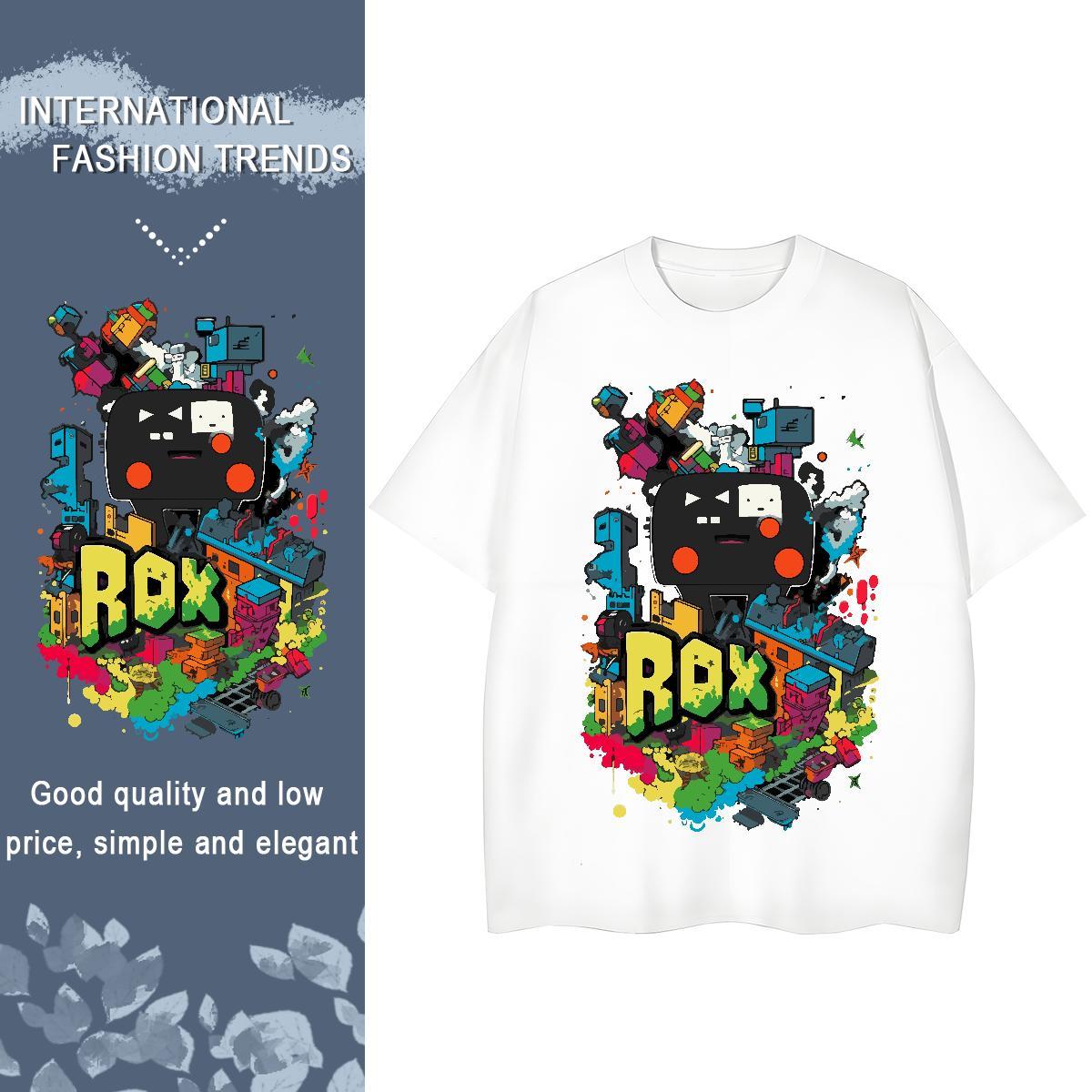 2024 T-Shirts 100% Cotton 230g Short Sleeve O-Neck Summer Casual robot Unisex Tshirts Nice Oversized Clothings