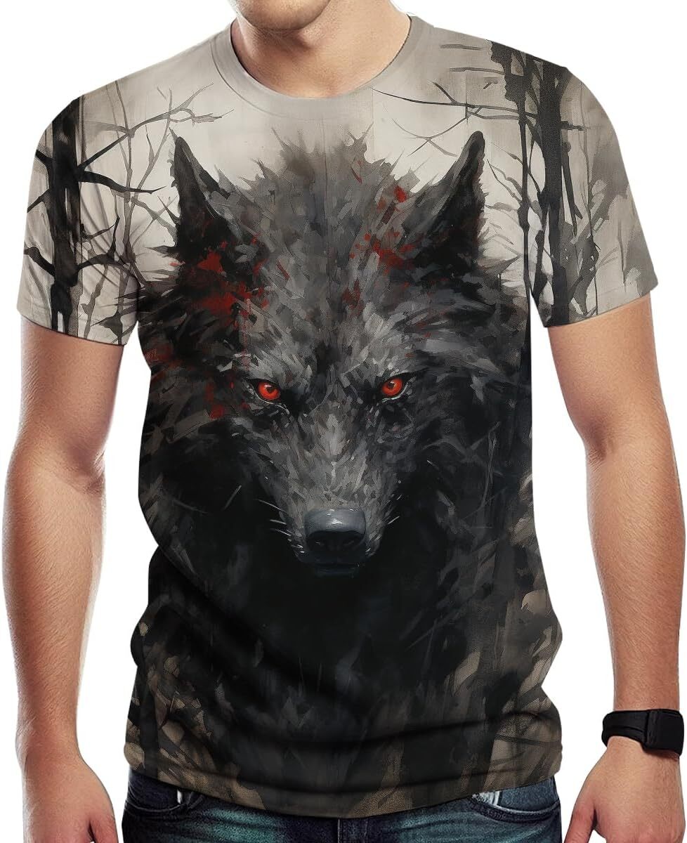 Mens T shirt Men's Novelty Wolf Graphic T-Shirts 3D Animal Printed Shirts Summer Top graphic tee Casual tops summer comfort cool comfort fashion