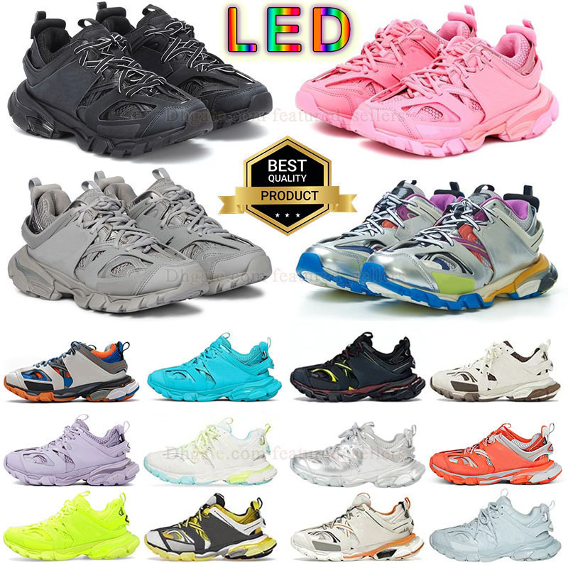 luxe platforms track led 3 sneakers designer shoes mens womens tracks runners 3.0 Paris Italy brand trainers full black and white pink blue beige triple s loafers tenis