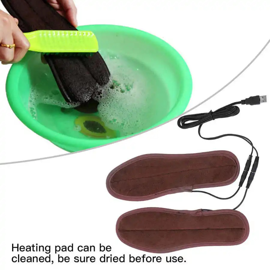USB Heating Insoles Feet Warmer Sock Pad Soft Lint Electric Heated Shoe Insoles Winter Outdoor Sports Feet Warming Insoles 241010