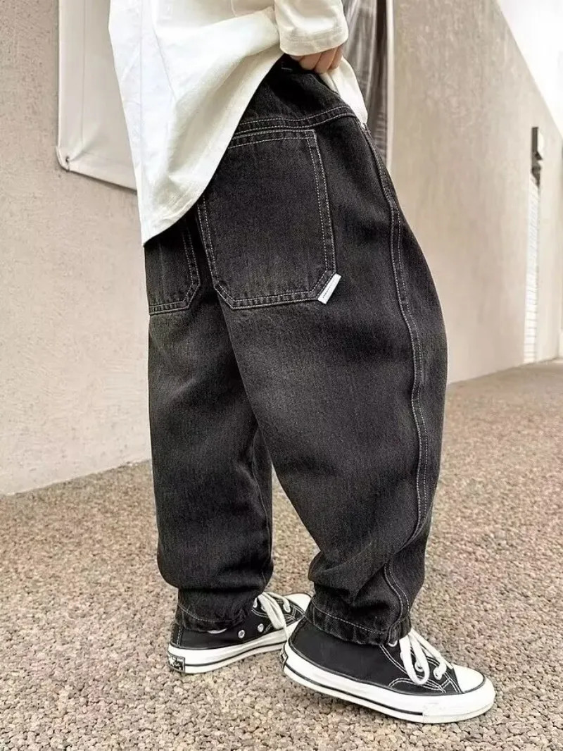 Boys jeans spring childrens loose pants denim childrens handmade autumn pants 3 5 7 8 9 years 241008
