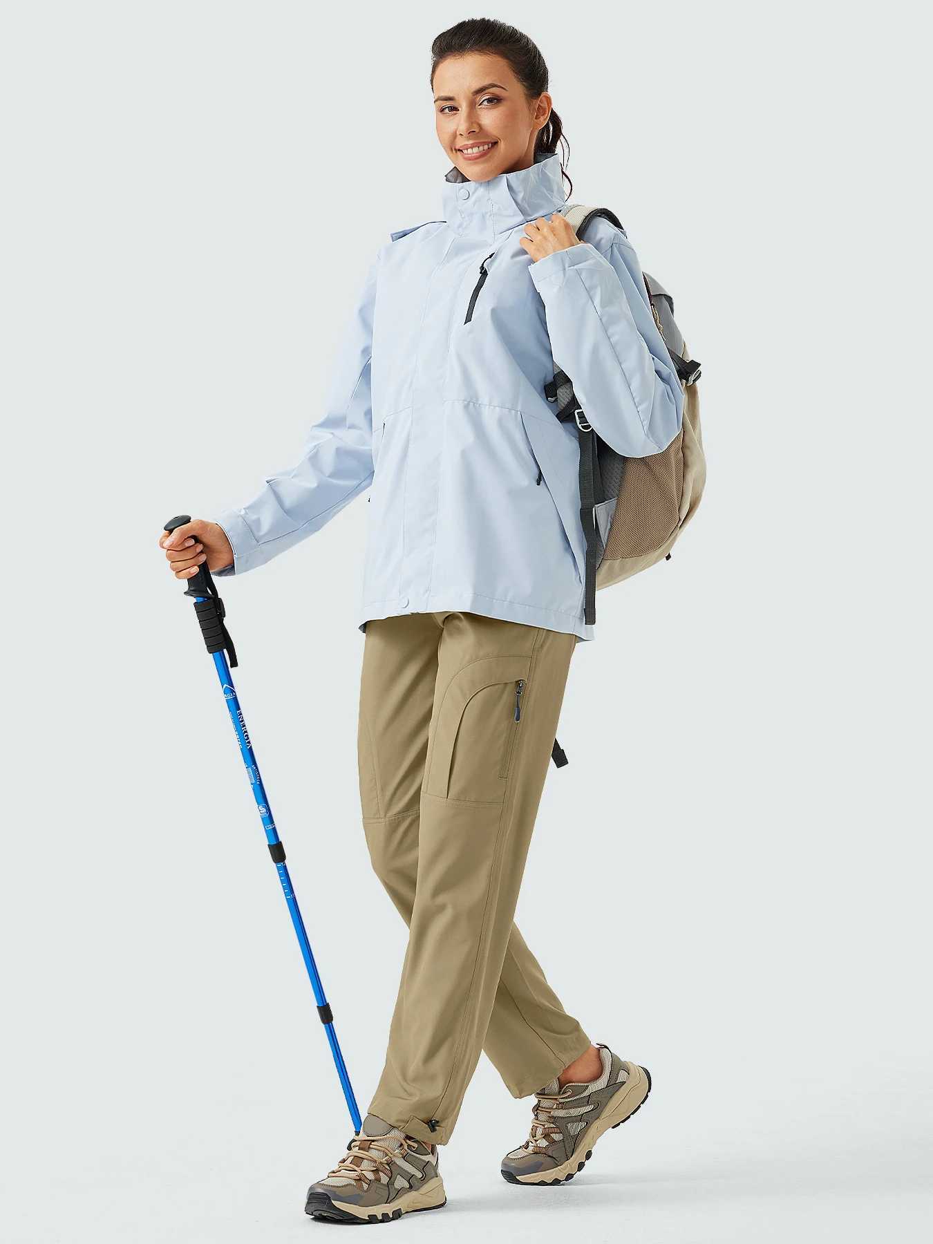 Womens hiking pants quick drying UPF 50 travel golf pants lightweight camping work pants zipper pocket W241009