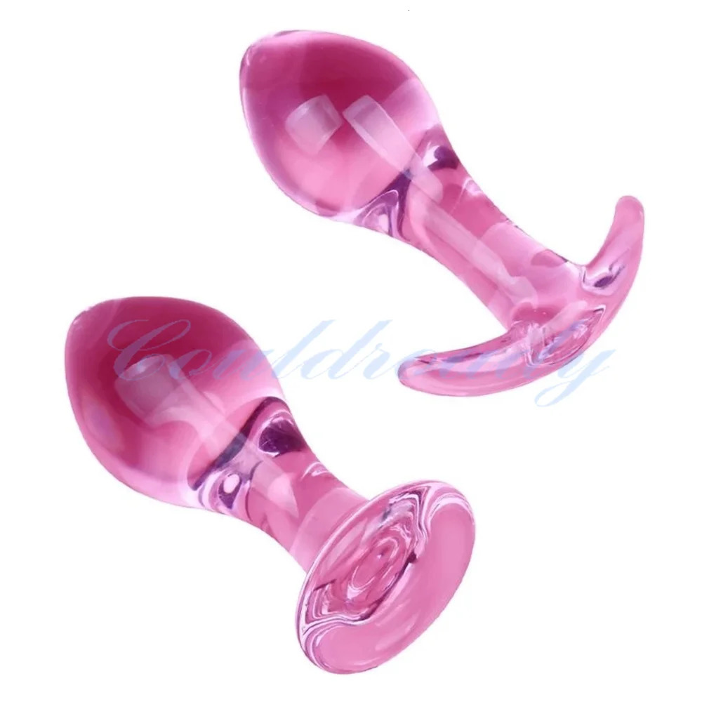 3 Size Pink Glass Anal Plug Sex Toy Backyard Pull Beads for Men and Women Anal Expander Adult Sex Toys 241010