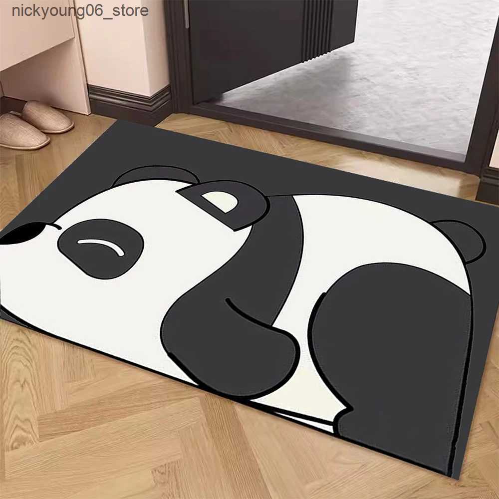 Non-Slip Bath Mats Diatom Mud Bathroom Absorbent Floor Mat Toilet Quick-drying Toilet Door Floor Mat Non-slip Cartoon Panda Door Mat Home Carpet L2409