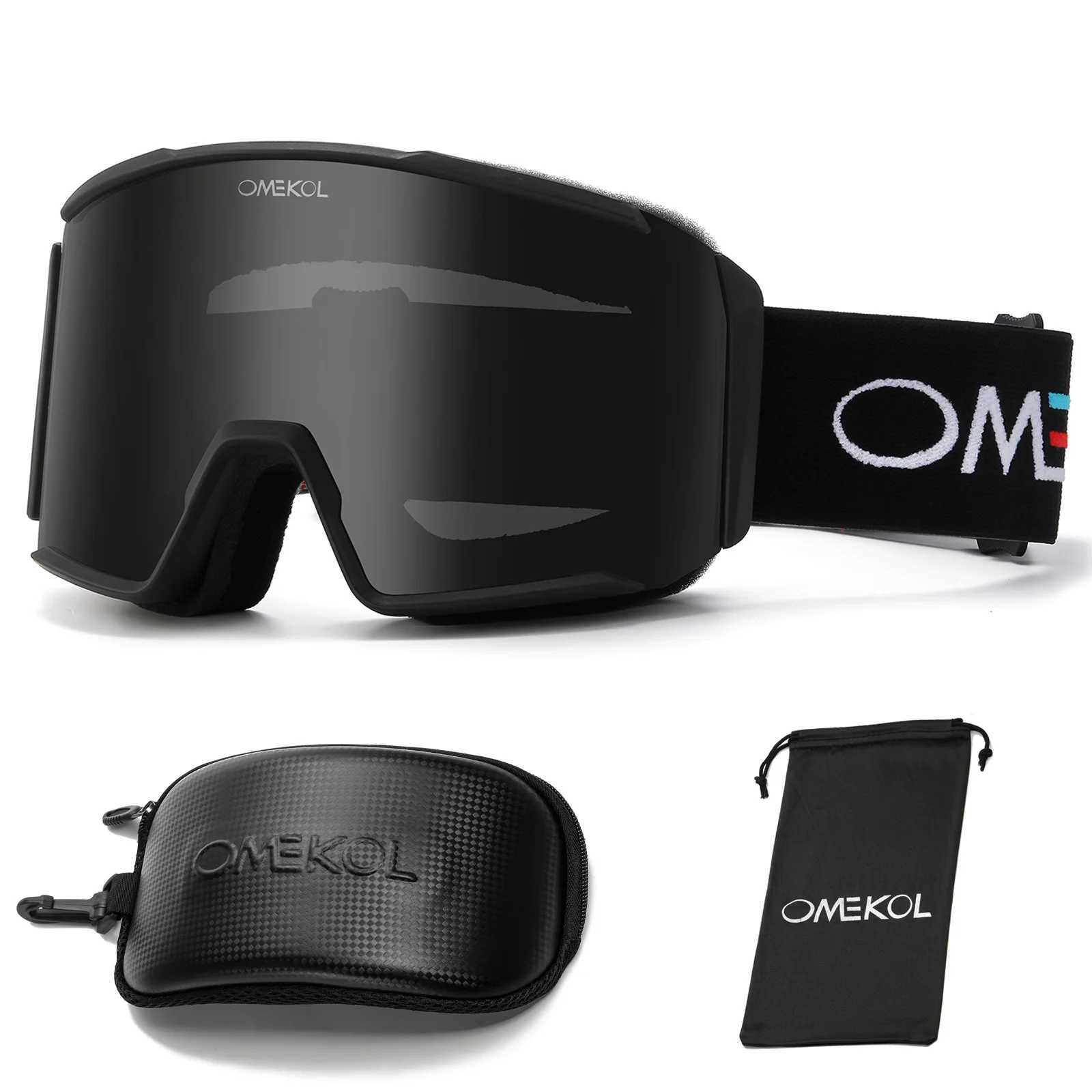 OMEKOL brand new double-layer anti fog skiing goggles and snow skiing face mask CL241010
