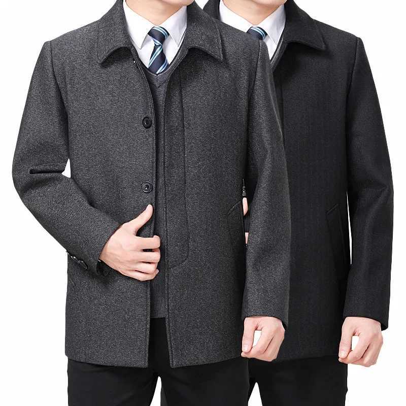 New Arrival Fashion Autumn and Winter Casual Lapel Coat Woolen Mens Clothing Overcoat Men Size M L XL 2XL 3XL 4XL LX241010