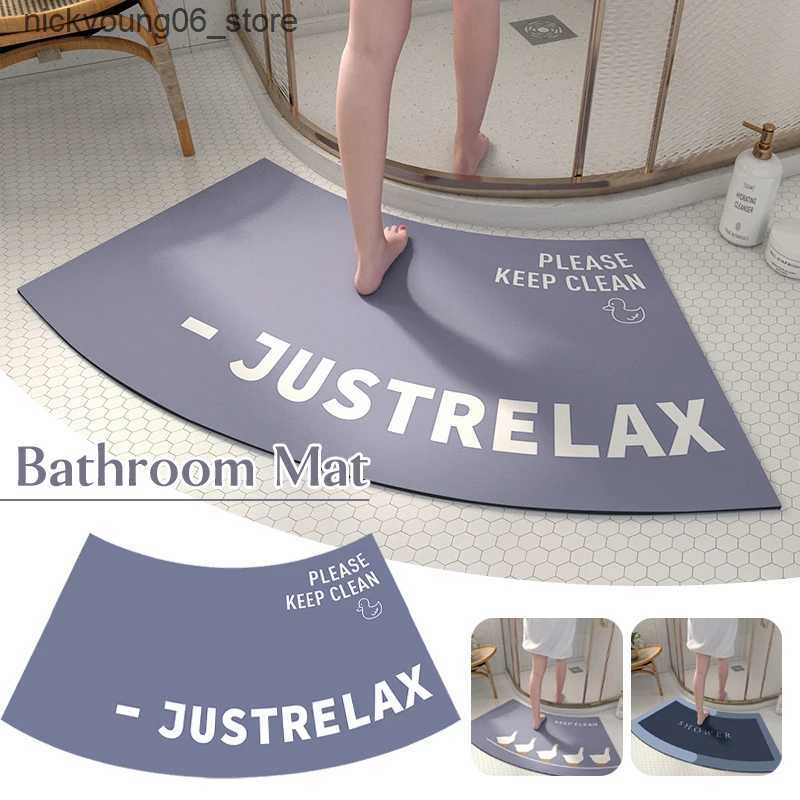 Non-Slip Bath Mats 40x75/45x100cm Curved Super Absorbent Bathroom Quick Drying Floor Mat Easy To Clean Door Mat Arc Non-slip Entrance Bath Carpet L240