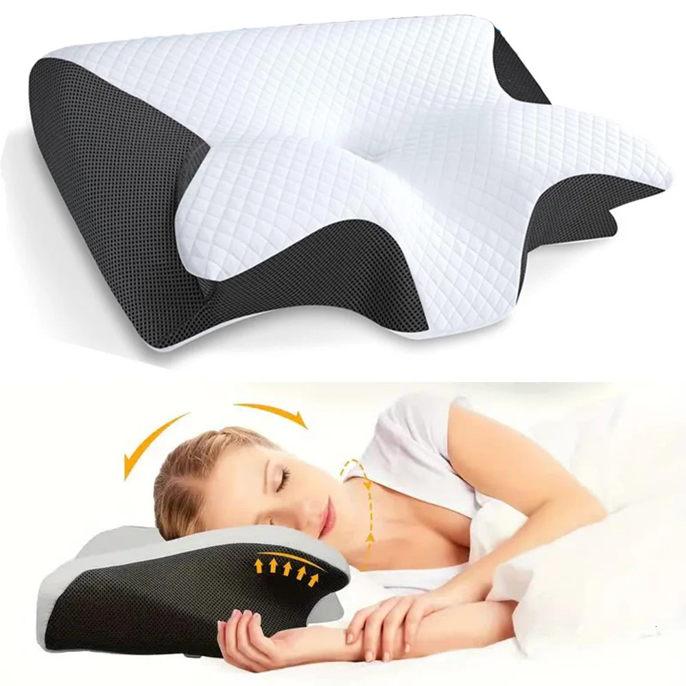 Butterfly sleep memory neck pillow slowly rebound comfortable memory foam sleep pillow orthodontic neck massage bed pillow 241008