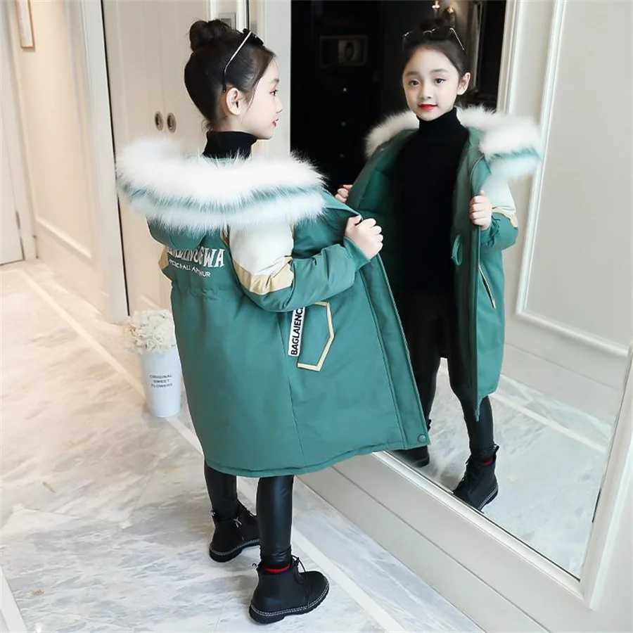 Down Coat Girls winter jacket new fashion autumn winter jacket hooded jacket childrens snow jacket cotton jacket outerwear outerwear H241010