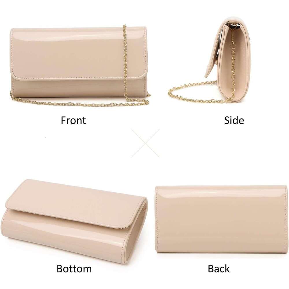 Patent Leather Envelope Clutch Womens Evening Handbag Stylish Shoulder Bag Purse for Christmas Wedding Party Prom