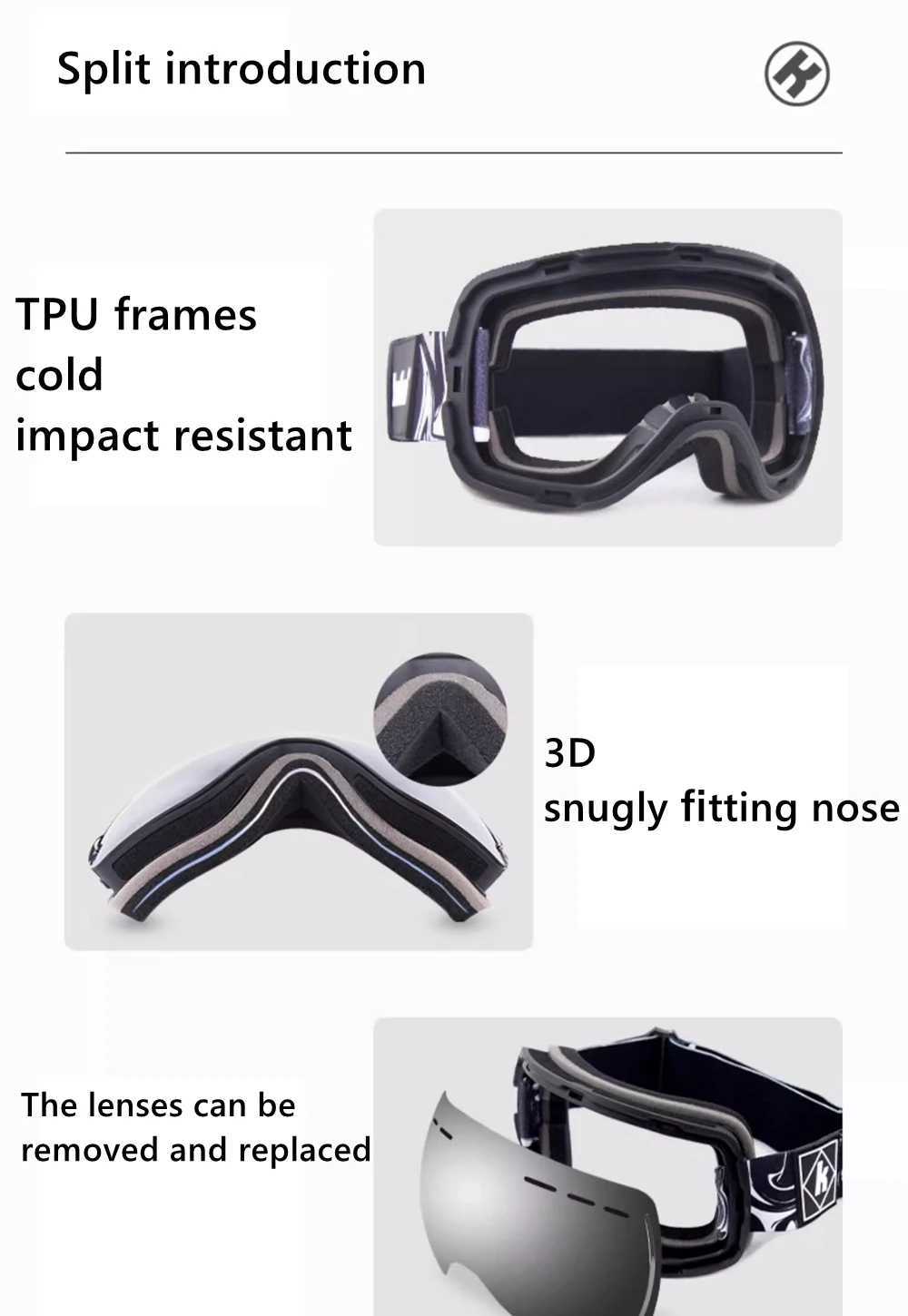 Ski goggles windproof spherical HD anti fog support Myopia glasses winter sports adult skis men and women blue pink purple CL241010