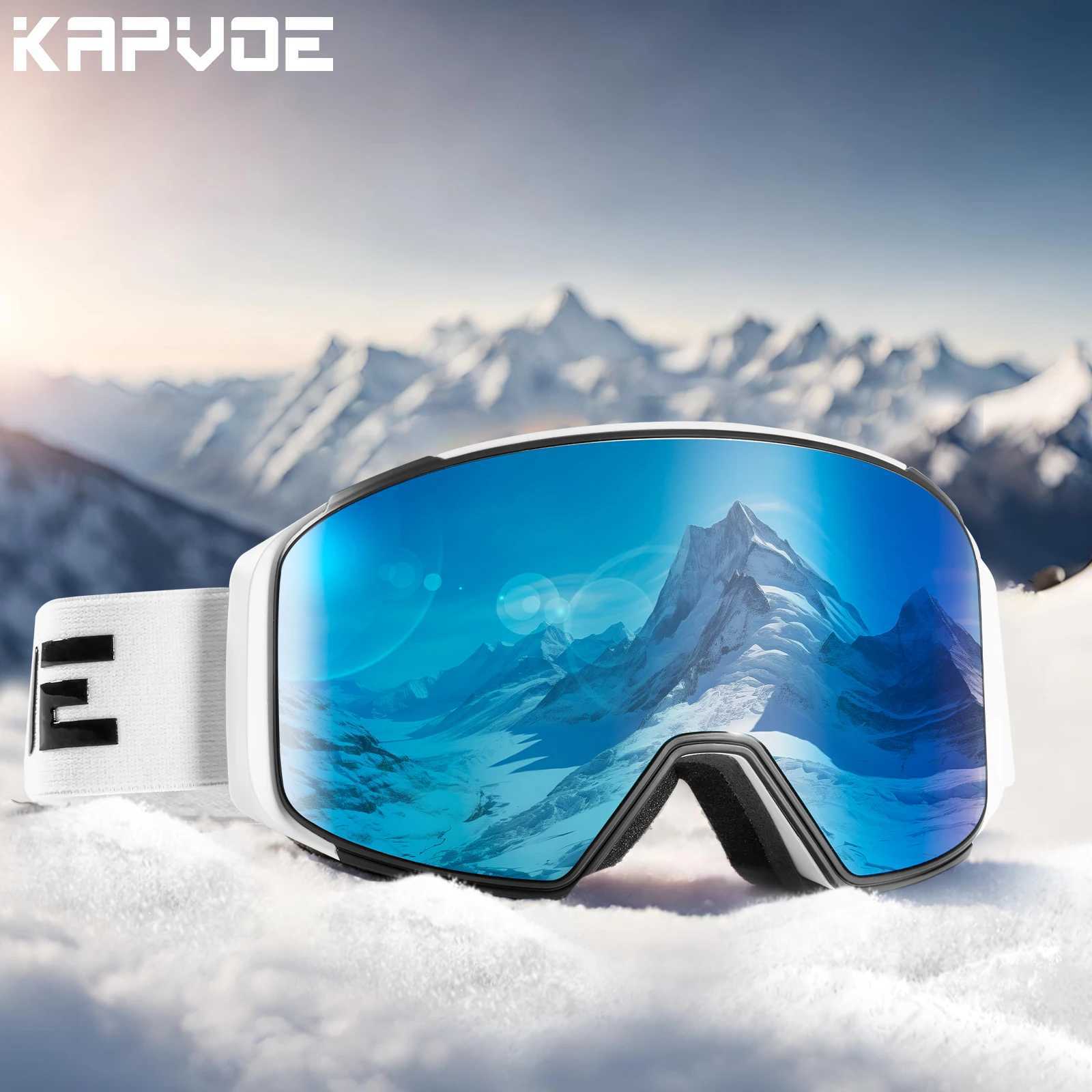 Kapvoy Ski Mask Double layer Fog proof Mens and Womens Windproof UV400 Ski Board Goggles CL241010