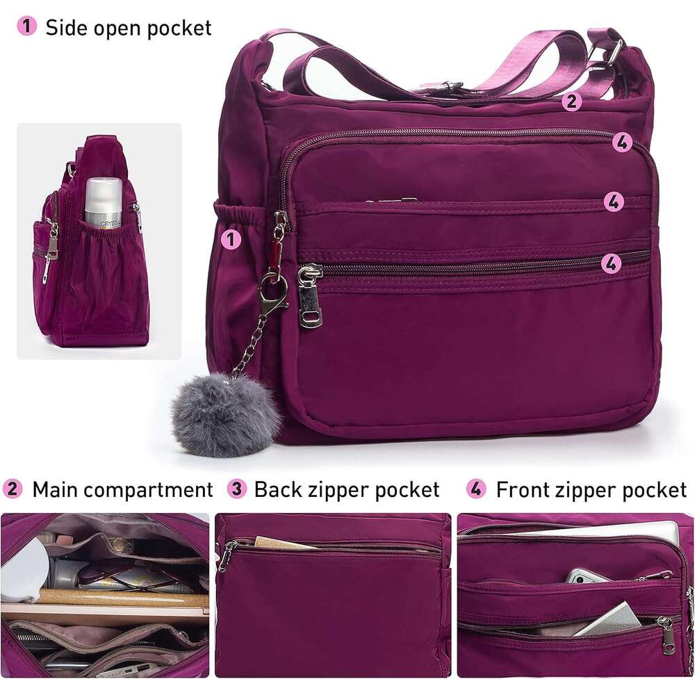 Women's Shoulder Bags with RFID Anti Thief Pocket Casual Handbag Travel Bag Messenger CrossBody Purse for Women
