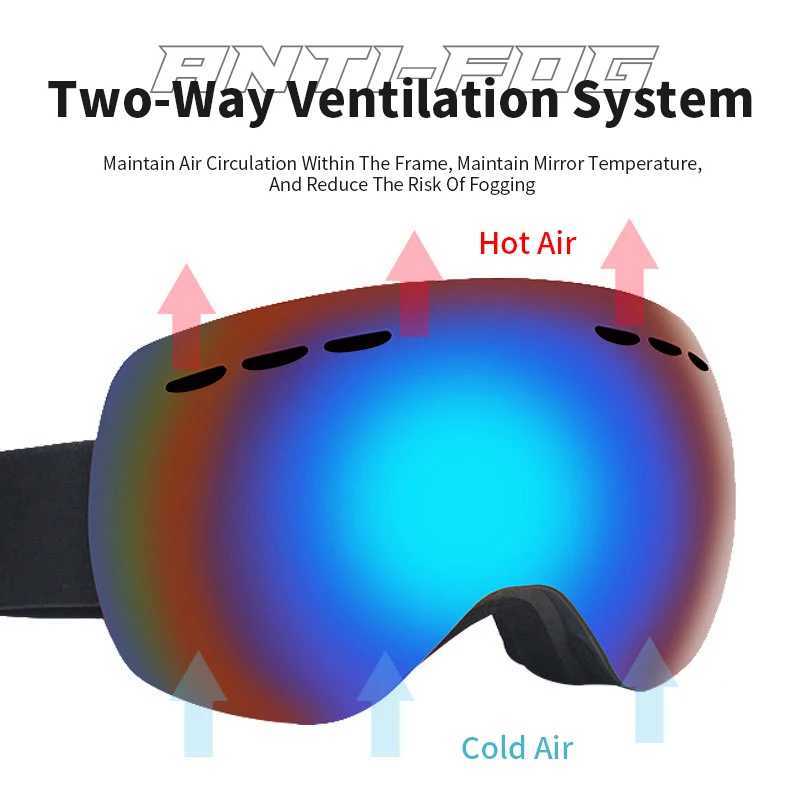 JSJM new ski goggles adult double-layer anti fog ski goggles winter outdoor sports goggles UV400 snowboard sled eyes CL241010