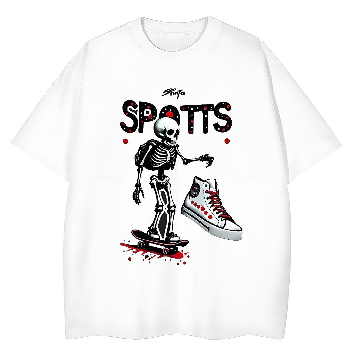 Classic Women T Shirts 230g Pure Cotton Breathable Crew Neck Sports Casual skateboarding Women Tshirts Free Shipping Skull Tops Shirt