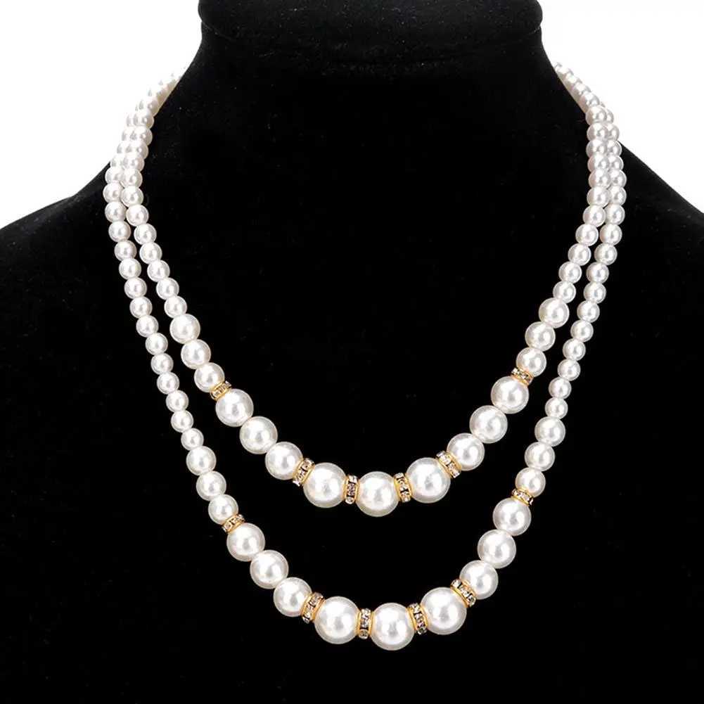 2022 New Trendy Imitation Pearl Necklace Women Men Temperament Simple Handmade Strand Bead Necklace For Women Jewelry GiftX241009