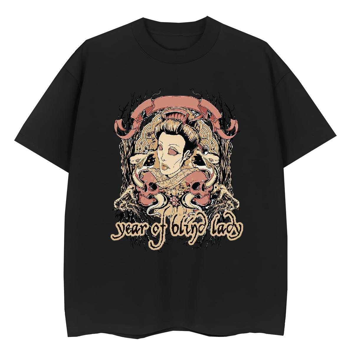 Fashion Casual Woman T Shirts 230g Pure Cotton Crew Neck Breathable Casual Daily Wear skull Women Tshirts 5A DIY Anime Tees Shirts