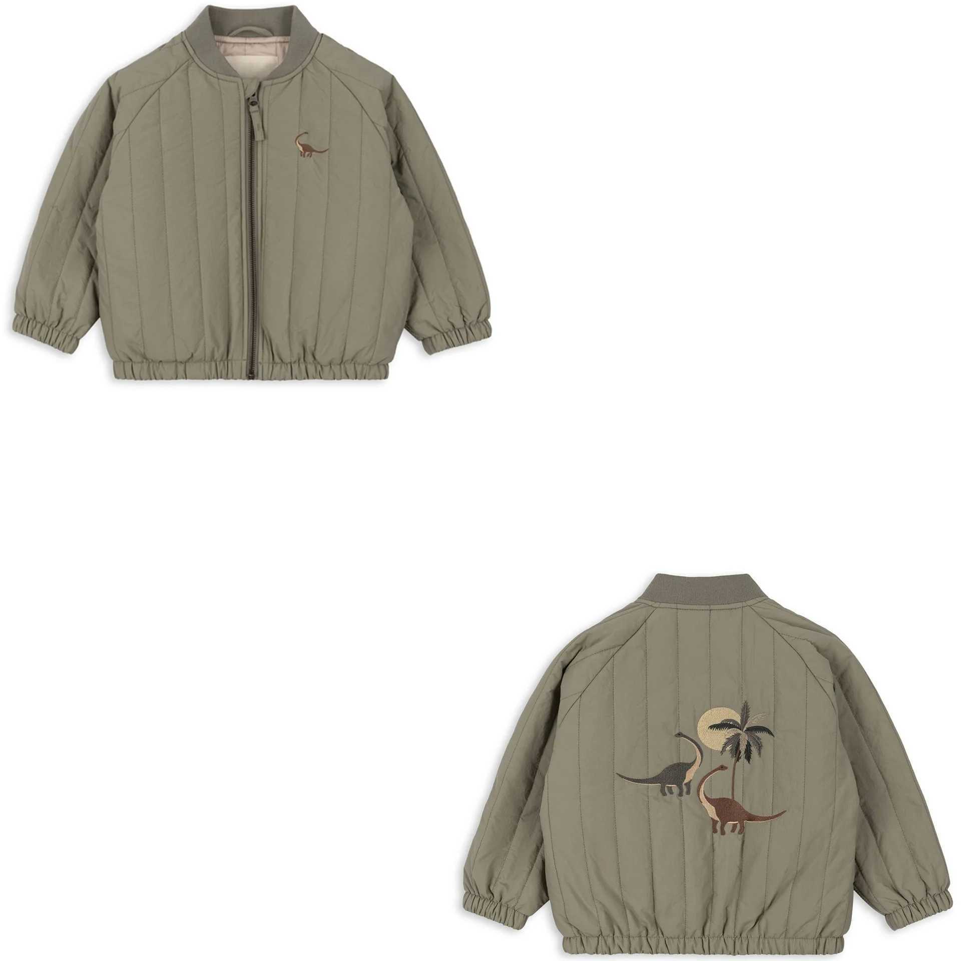 Down Coat 1-8Y Childrens Cotton Coat 2024 Winter Boys Collar Jacket Baby Animal Printed Zipper Autumn Heavy Coat H241010