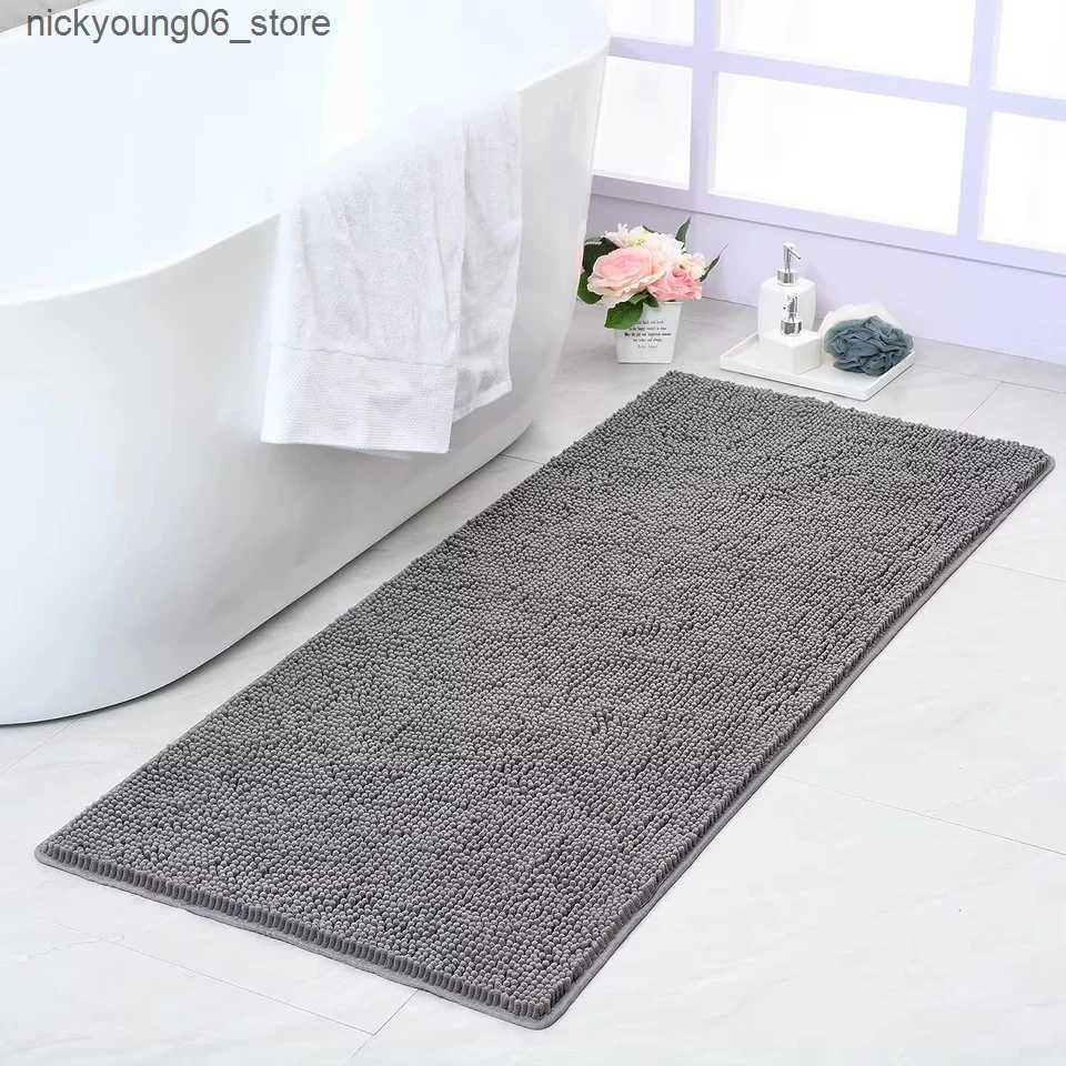 Non-Slip Bath Mats NOAHAS Non Slip Bathroom Rug Shaggy Bath Mat Washable Rugs Bathroom Shower Soft Plush Chenille Absorbent Carpets Mats L240910