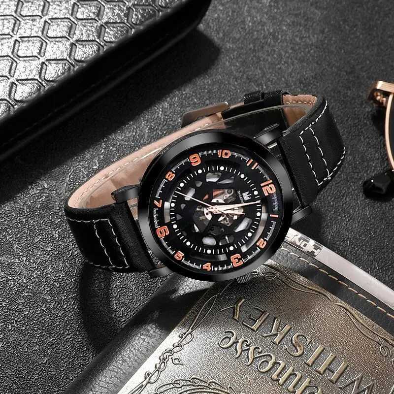 Luxury Watches Men Black Sports Big Dial Watch Mens Business Quartz Wrist Watch Casual Watches for Men ClockX241010