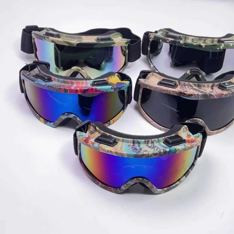Outdoor skiing goggles colored anti fog and windproof large frame mountain goggles eye protection sports goggles. CL241010