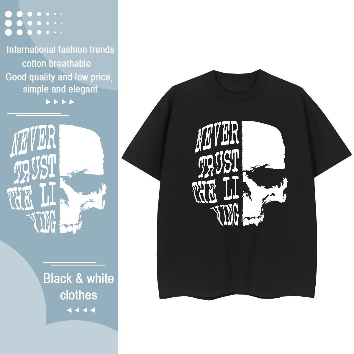 2024 Women T Shirts 230g Cotton Breathable Soft Casual skull Women Tshirts Designer Nice Cartoon Anime Clothes
