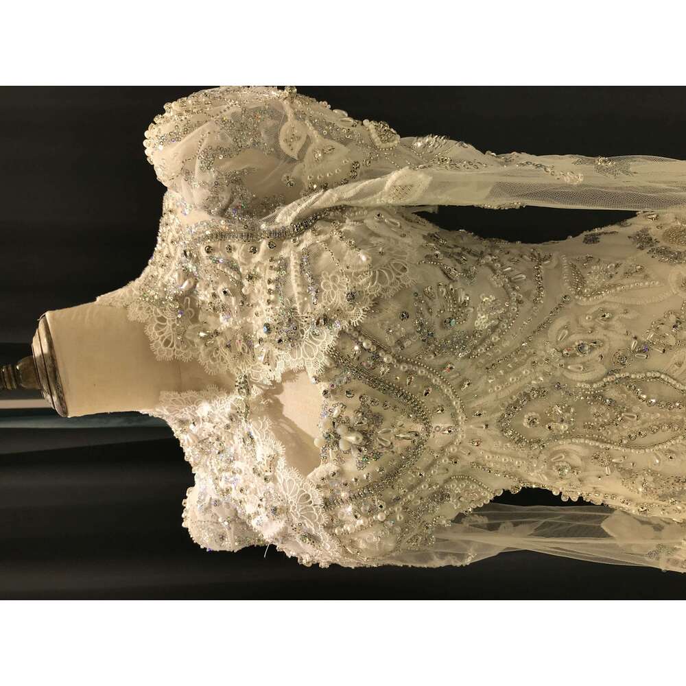 Kisswhite Green Collection Glitters Crystals mermaid custom made with jacket beads Bridal Gown