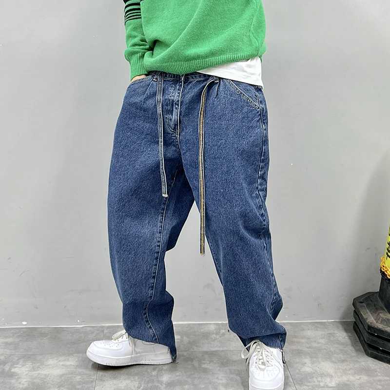 Streetwear Creative Cut Baggy Jeans Korean Style Hip Hop Denim Straight Cargo Pants Men Clothing Harajuku TrousersX241009