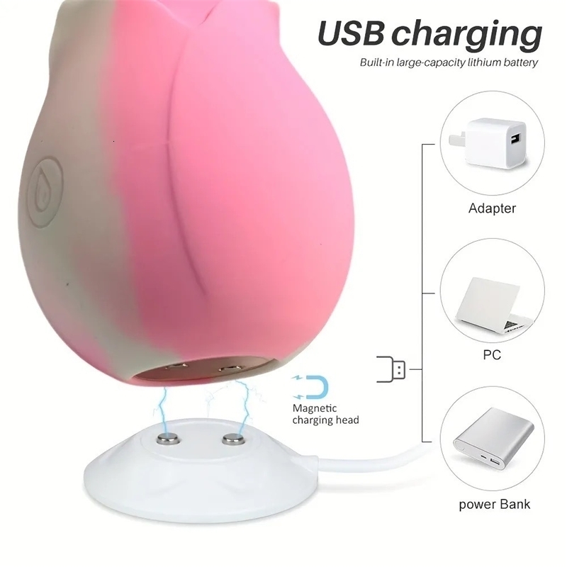 Gradient Rose Breast Sucking Vibrator Nipples Clitoris Vacuum Clit Sucker Stimulator Female Sex Toys Goods Vibrators for Adults 240914
