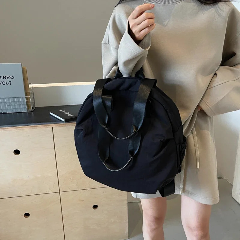 Nylon zipper highquality backpack solid air cushion shoulder strap fashionable soft handle back ner handbag 241008