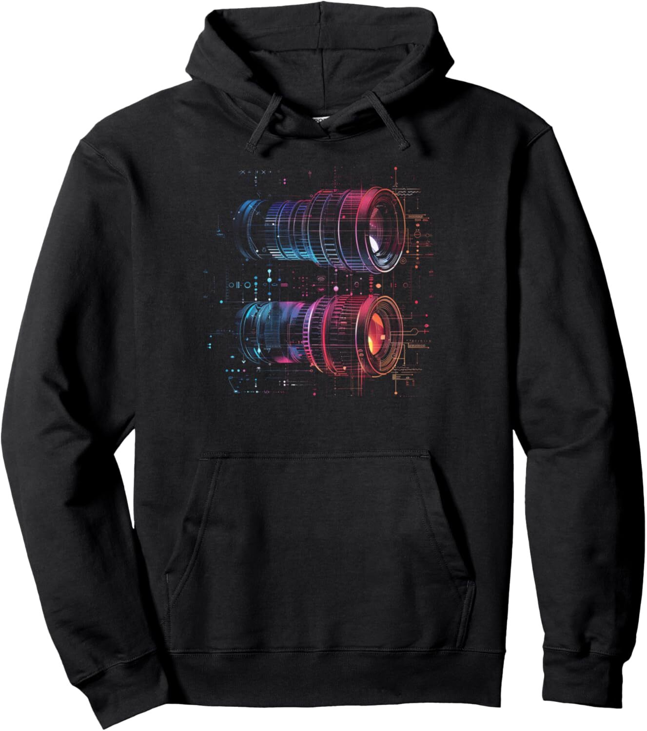Hoodie for Mens Womens Camera Lens Schematic Art for Photography Fans Pullover Hoodie Graphic Hoodies sweatshirt Pullover Long Sleeve