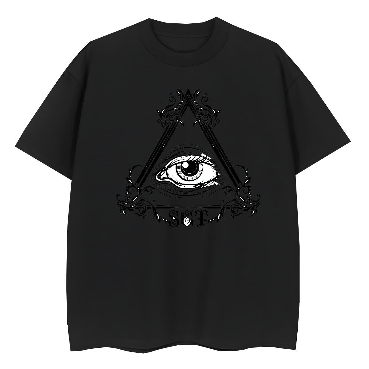 2024 T Shirts Women 230g 100% Cotton Comfortable Street Casual eye of the devil Women Tees Brand DIY Anime Printed Tee Shirt