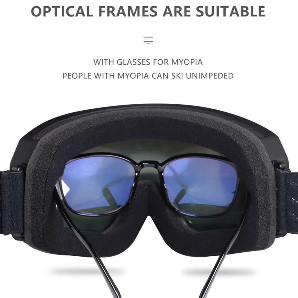 BOLLFO ski goggles anti fog lenses frameless UV protection anti fog snow goggles CL241010