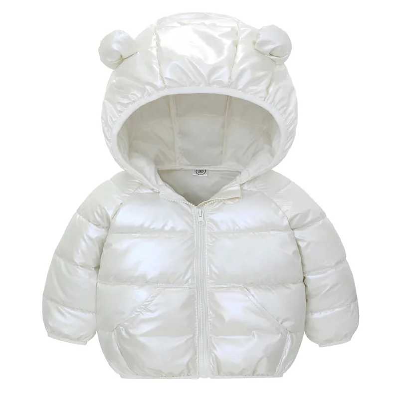 Down Coat Autumn and winter baby girl boy jacket cute ears hooded children windproof apron long sleeved clothing for children 2 to 6 years H241010