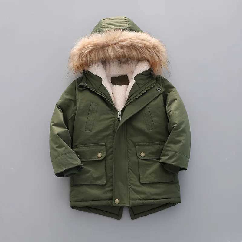 Down Coat 3 4 5 6 7 8 Winter Boys Jacket Windproof Machine to Keep Warm Thick Fur Collar Girls Coat Hooded Childrens Coat H241010