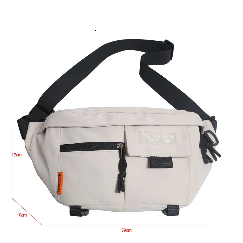 Large capacity casual waist bag nylon Fanny bag mens large waist belt bag multifunctional chest bag travel banana waist bag 241008