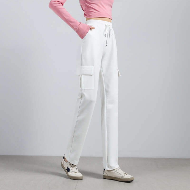 Work for Women in Spring Autumn 2022 New Style Slim High Waisted Small Loose Straight Leg Sports and Leisure Pants Printing Solid Color All-match Mode