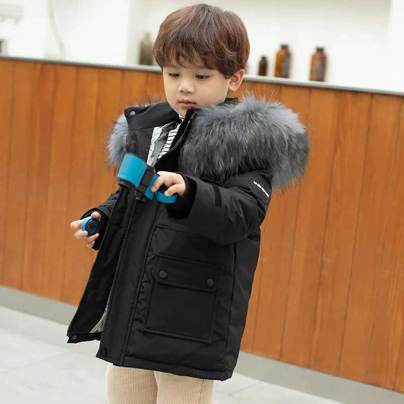 Down Coat Raise Boys Winter Parka -30 C Russian Thick Warm Baby Coat 2-12 Year Old Youth Bright Lined Chiffon Coat H241010