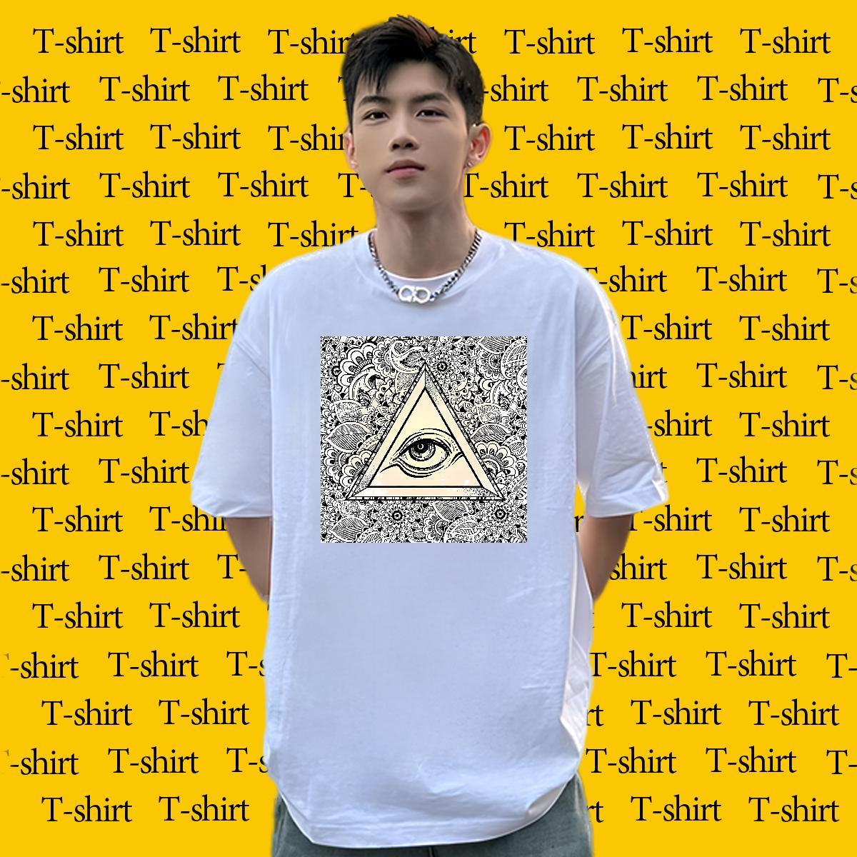 Cool Design T Shirt For Man 100% Cotton 230g eye of the devil Spring Summer Plus Size Cartoon Breathable Men Tops Tees Designer Fashion Polos