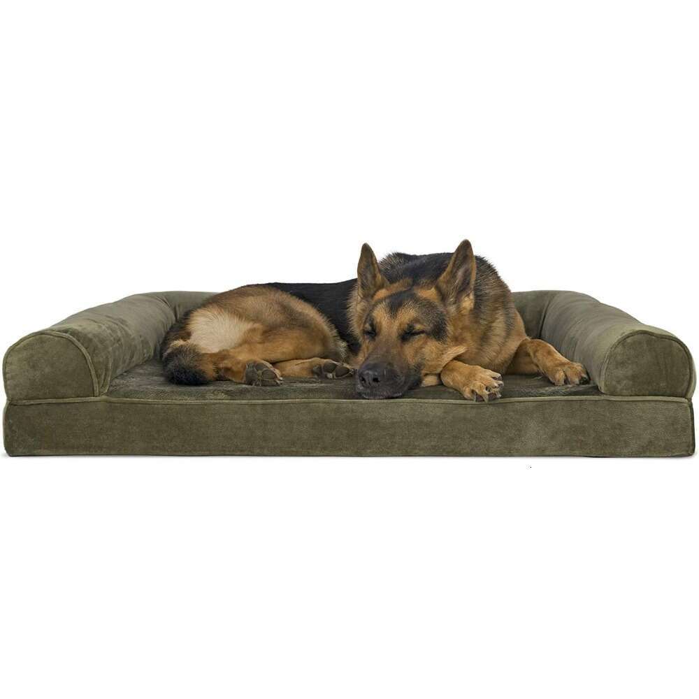 Orthopedic Dog Bed For Large Dogs W/ Removable Bolsters & Washable Cover, 40.0"L 32.0"W X 8.0"Th