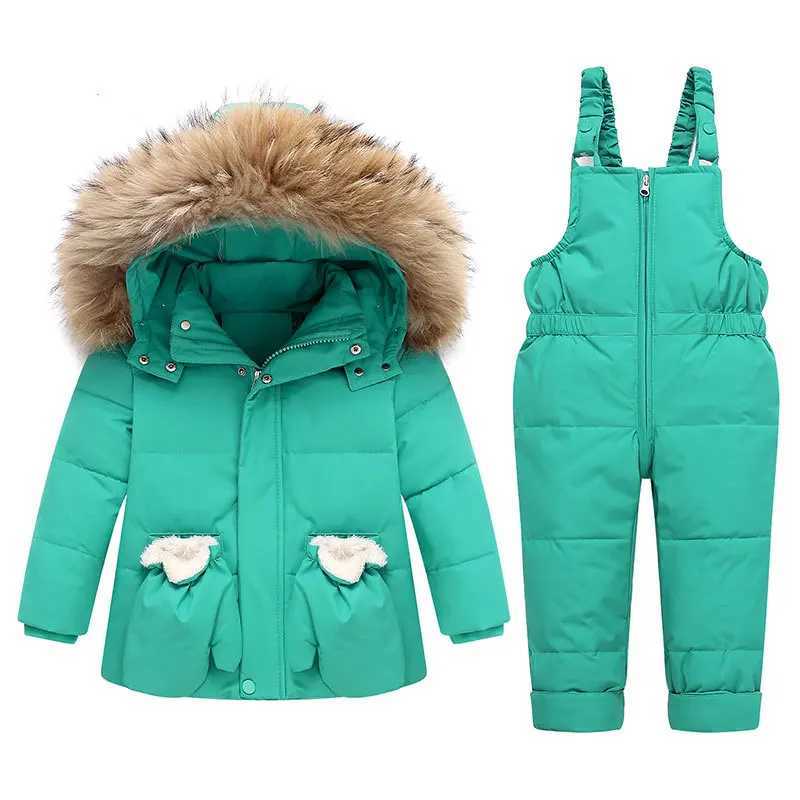 Down Coat Children Parka Hooded Boy Baby Overalls Winter Down Jacket Warm s Coat Snowsuit Snow toddler girl Clothes Clothing Set ket H241010