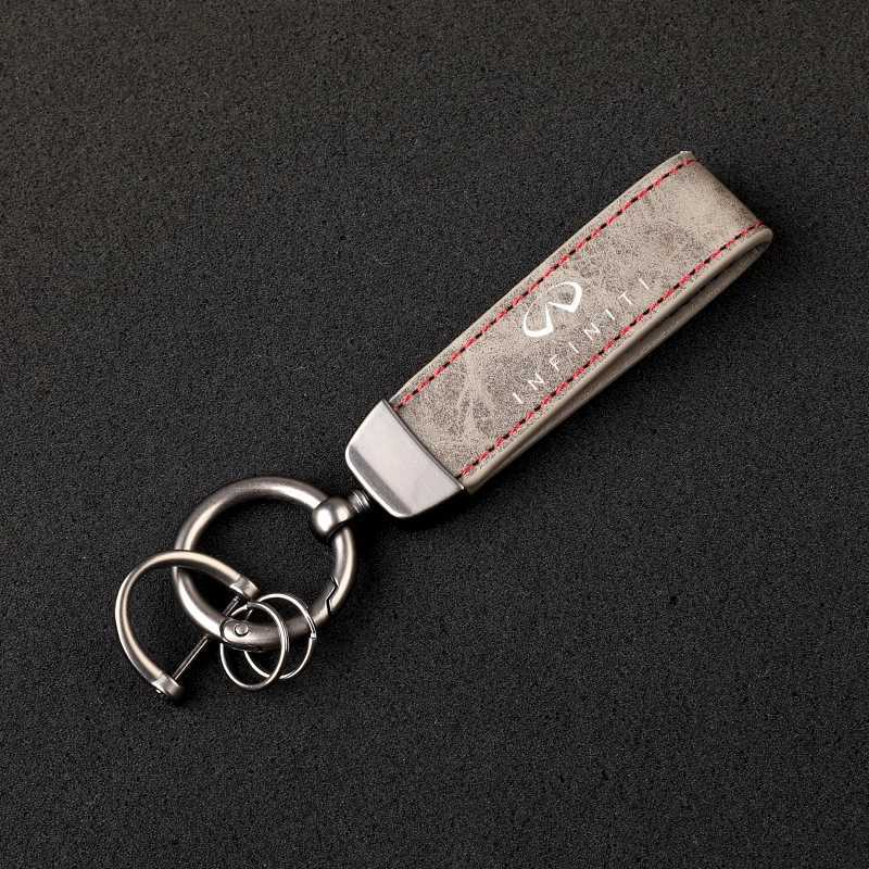 Keychains Lanyards High quality leather ultra transparent printed metal keychain for Infiniti Q50 FX35 Q30 G37 Q70 QX70 G35 Q60 QX50 QX60 accessories 