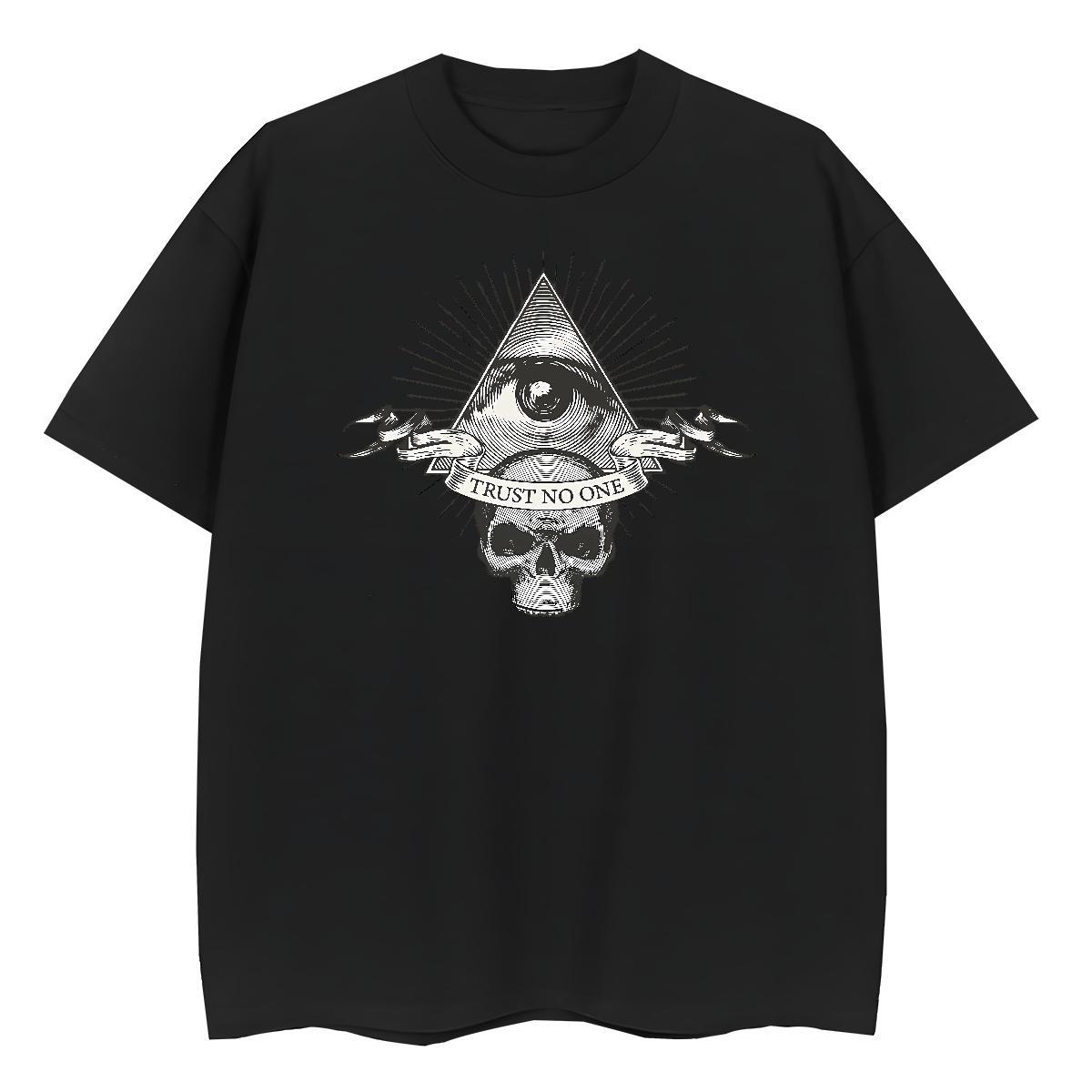 Brand Womens T Shirts 230g Cotton Crew Neck Breathable Hip Hop Street eye of the devil Woman Tshirt Female Floral Print Wear