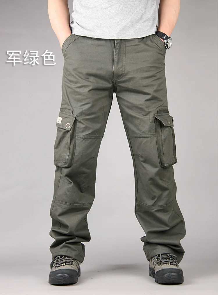 Mens military uniform pants tactical pants solid color multi pocket autumn and winter casual straight shorts mens W241009