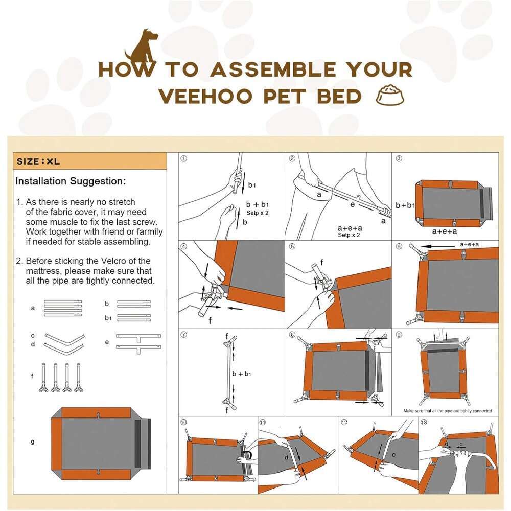 Coog Elevated Dog Bed, Portable Raised Pet Cot With Washable & Breathable Mesh, 49.0"L 33.0"W X 9.0"Th