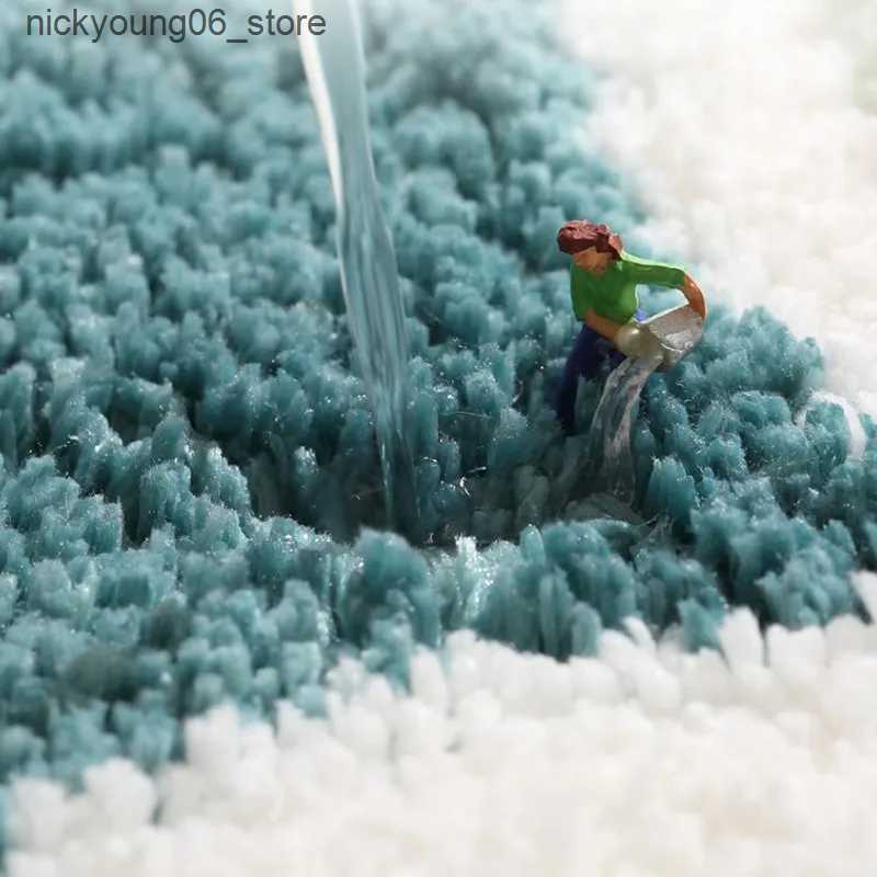 Non-Slip Bath Mats Inyahome Flower Shaped Bathmats Non-Slip Plush Shaggy Bath Carpet For Kids Bathroom Floor Tub and Shower Mats Badezimmer Teppich L2