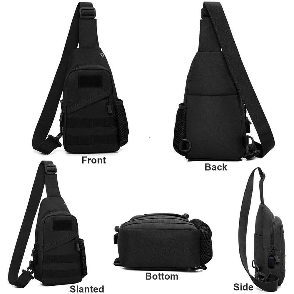 Tactical Sg Crossbody Bag, 800D Military Nylon Oxford Utility EDC Chest Pack Shoulder Daypack Organizer