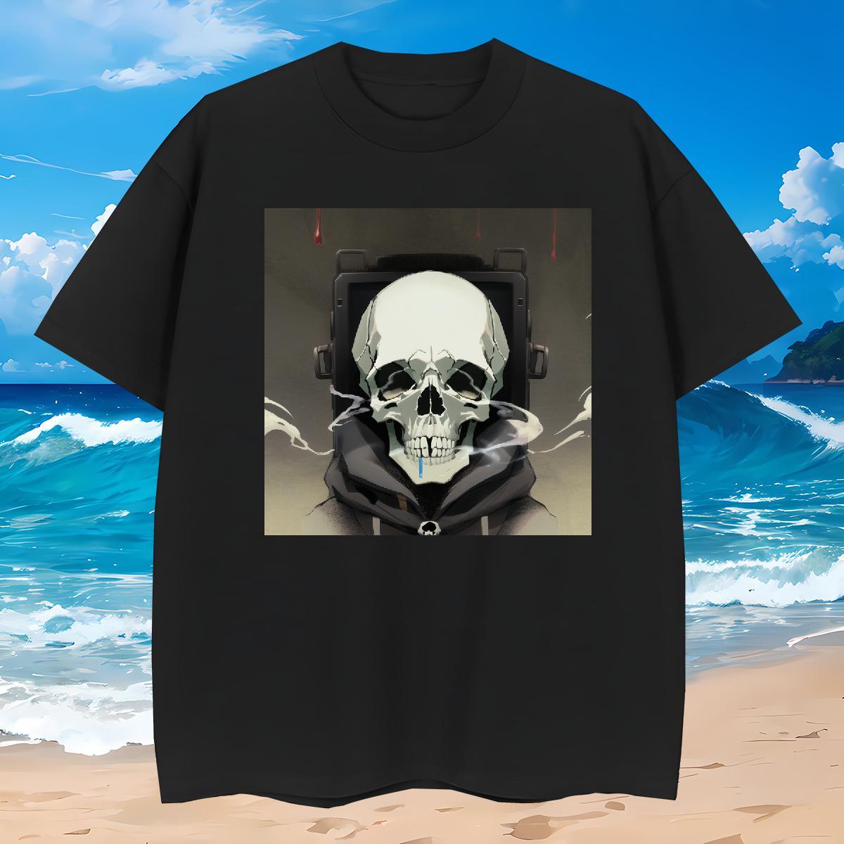 Cool Design T Shirts Men 230g 100% Cotton skull Street Anime Pure Cotton Mens Tshirts Stylist Tops Shirt