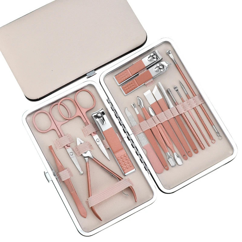 7/10/12/18 pcs manual cutting machine nail clipper set household stainless steel ear spoon nail clipper 240927